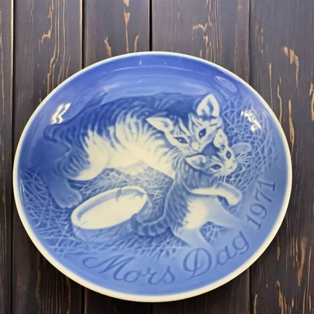 1971‎ Bing & Grondahl Plate Mothers Day Copenhagen Denmark Dish Plate Kitty Cat